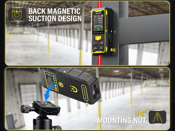 IKOVWUK Dual Laser Measuring Tool, 393FT/120M Bilateral Laser Distance Meter 6 Unit Switching, Rechargeable Digital Laser Measure with Backlit LCD Display, Angle Sensor, Multiple Measure Mode