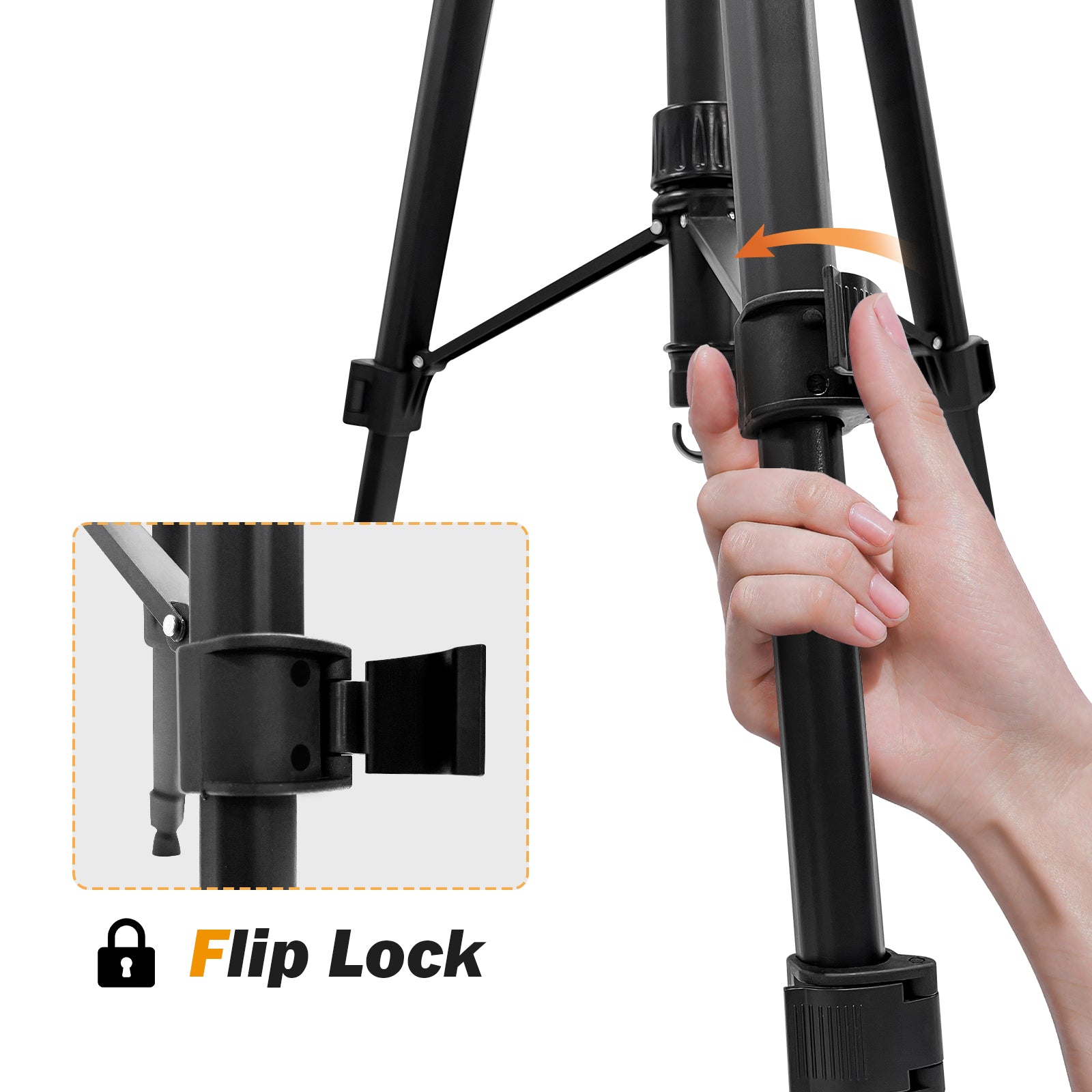 IKOVWUK 3160 Compact Tripod Tool for Laser Level, Tripod with Adjustable Height 26—65.7 Inches for Use with Point Lasers, and Laser Distance Tape Measuring Other