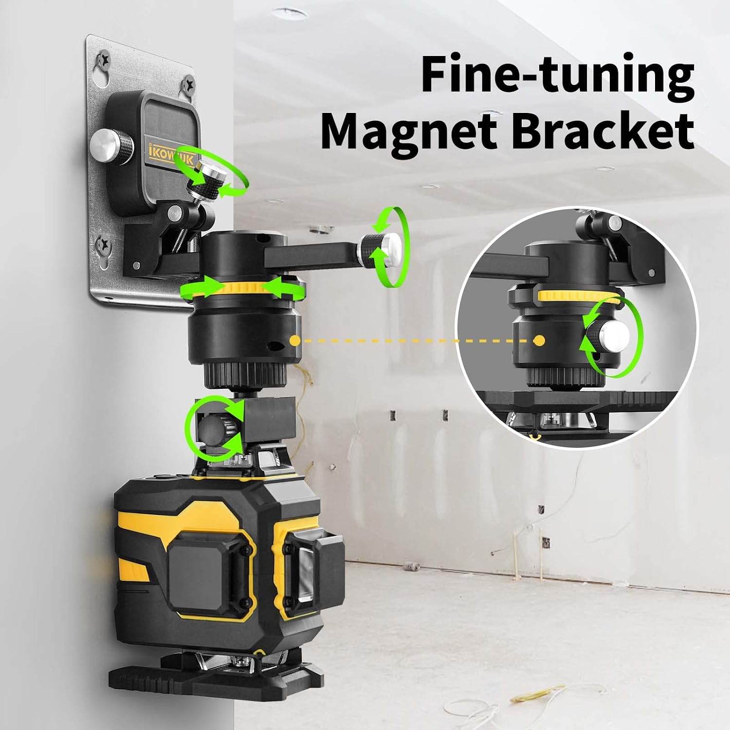 4x360° Laser Level Pro Kit with Tripod, 4D Cross Line Laser Level with Fine-tuning Bracket, 16 Lines Laser Level with 2 * 4000mAh Battery, Compact Adjustable 59.8-inch Tripod Included