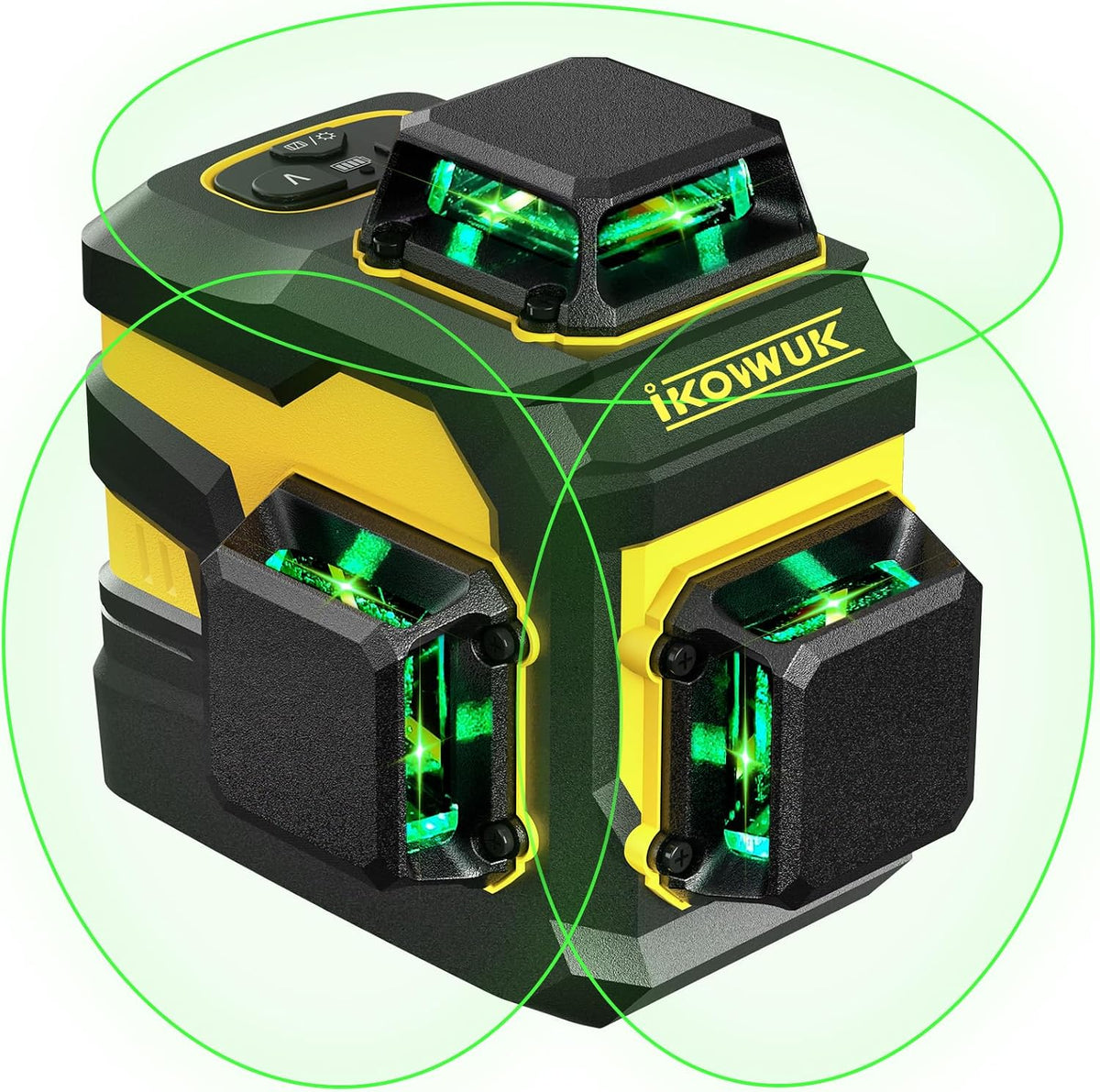 Laser Level with 12 Green Lines, Built-in 5200 mAh Li-ion Battery