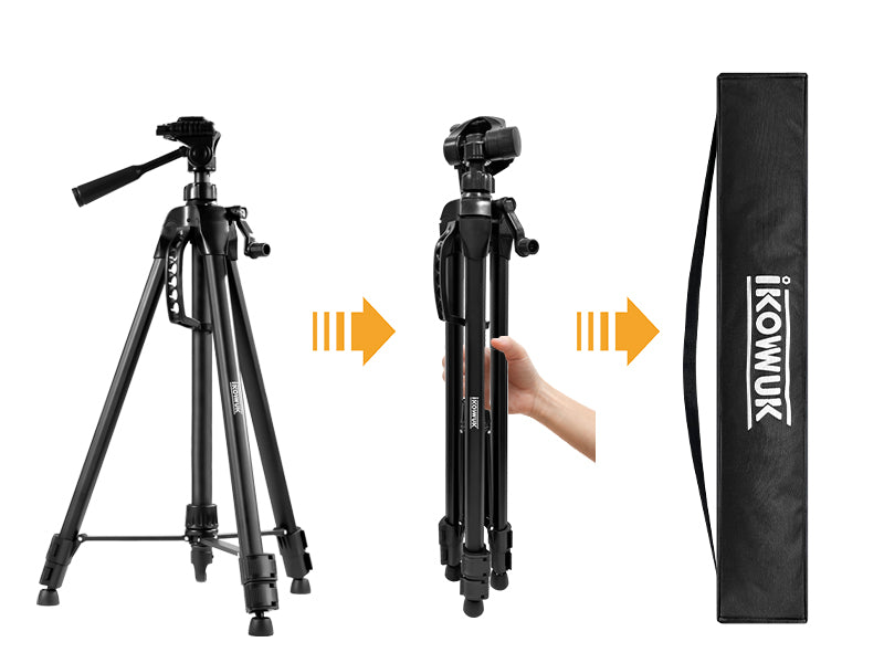 IKOVWUK 3160 Compact Tripod Tool for Laser Level, Tripod with Adjustable Height 26—65.7 Inches for Use with Point Lasers, and Laser Distance Tape Measuring Other