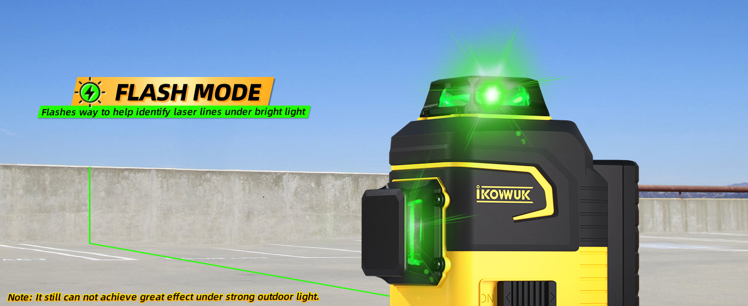 IKOVWUK Laser Level with Tripod, Laser Level 3x360° Self Leveling 12 Green Line, Rechargeable Battery 2 x 3000 mAh & Type-C Charging Port, Compact Adjustable 1.6M Tripod & Carry Pouch Included