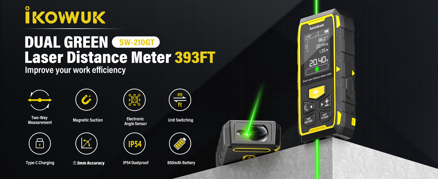 IKOVWUK Dual Green Laser Distance Meter