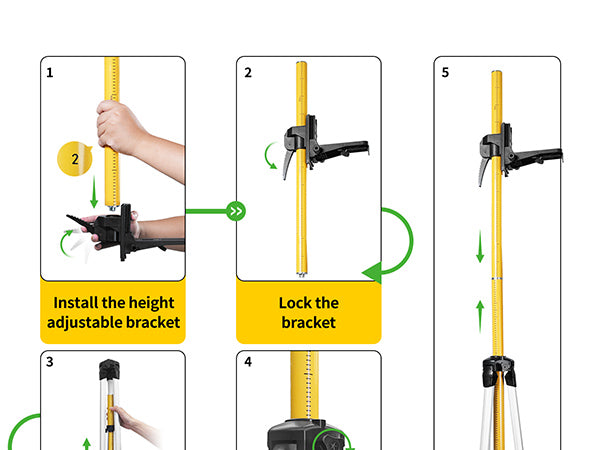 IKOVWUK 13.8 Ft Telescoping Laser Level Pole with Tripod