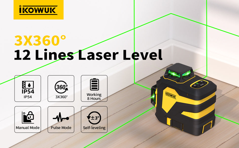 IKOVWUK 12 Lines Laser Level