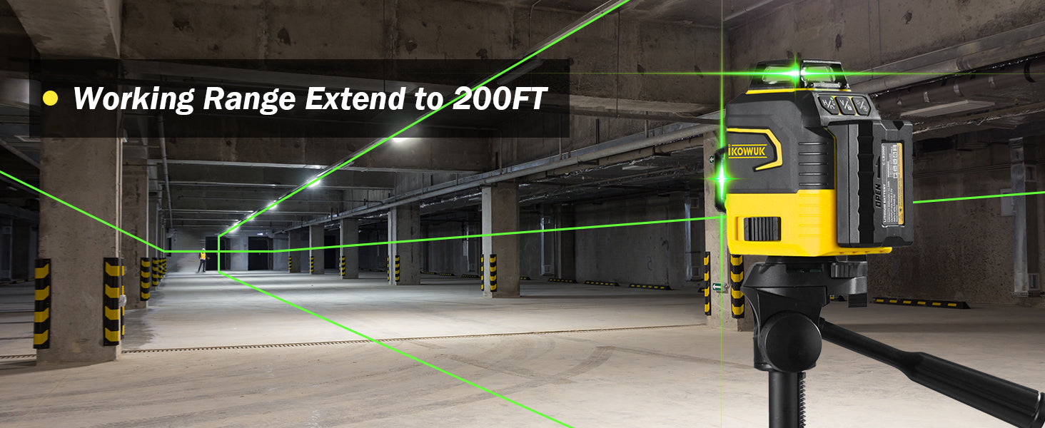 IKOVWUK 3x360° Laser Level, Laser Level for Construction Picture Hanging Floor,12 Lines Self-leveling Laser Level Line with Upgraded Flash Mode, 2X 3000MAH Battery（