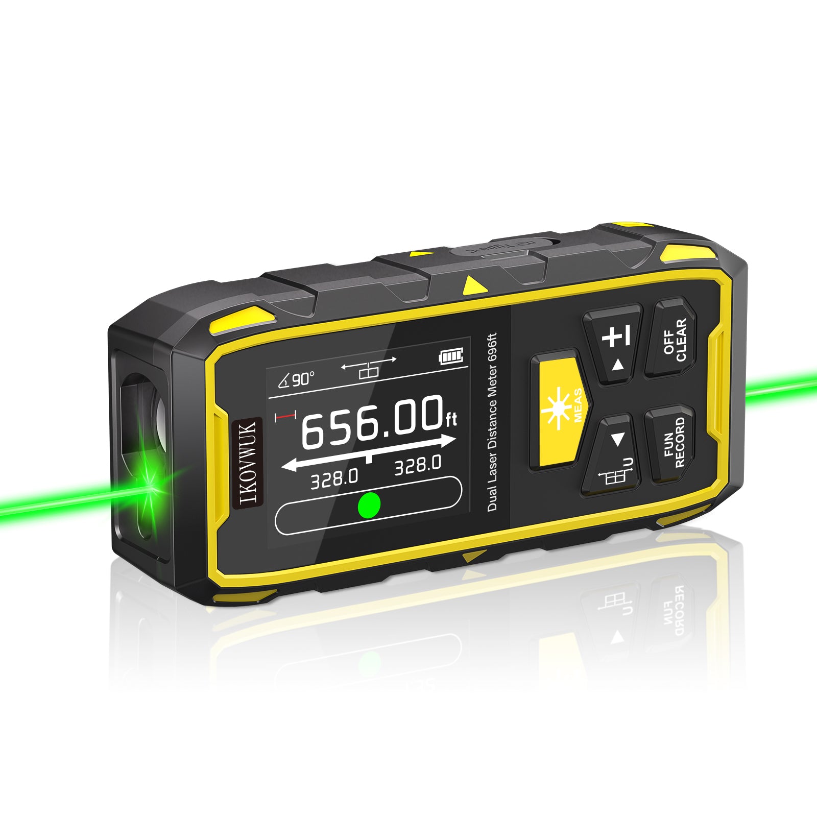 Dual-Head Laser Distance Meter, Precise Measurement from Both Ends, Versatile for Indoor & Outdoor ApplicationsIKOVWUK Dual Green Laser Distance Meter-n